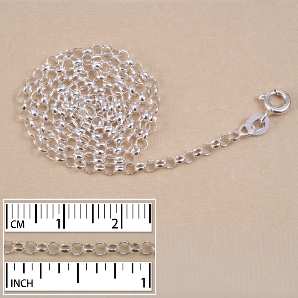 Chain & Clasps Silver Filled Finished Rolo Chain, 16"